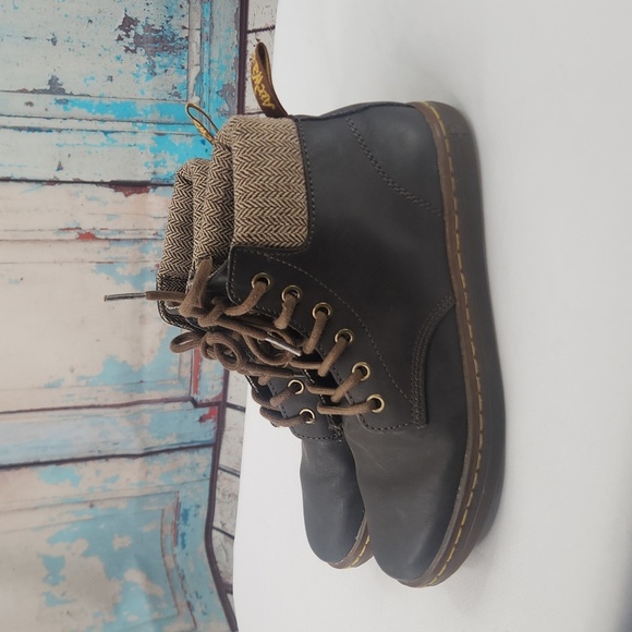 Dr. Martens Maelly Brown Leather Herringbone Padded Collar Boot - Picture 5 of 7